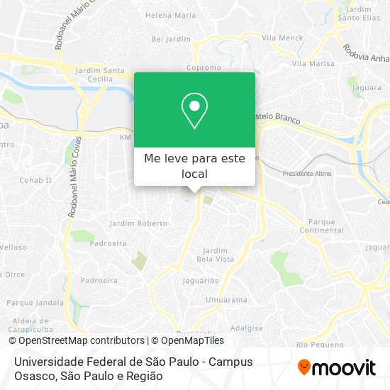 Universidade Federal de São Paulo - Campus Osasco mapa