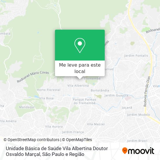 Unidade Básica de Saúde Vila Albertina Doutor Osvaldo Marçal mapa