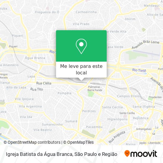 Igreja Batista da Água Branca mapa