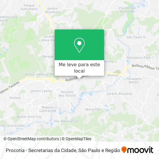 Procotia - Secretarias da Cidade mapa