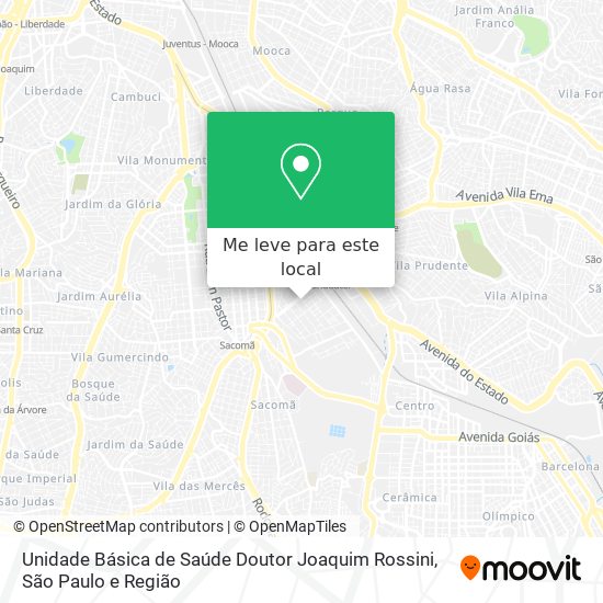 Unidade Básica de Saúde Doutor Joaquim Rossini mapa