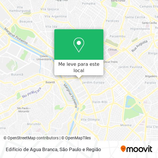 Edifício  de Agua Branca mapa