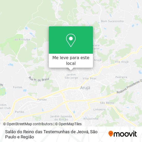 Salão do Reino das Testemunhas de Jeová mapa