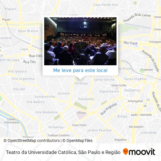 Teatro da Universidade Católica mapa