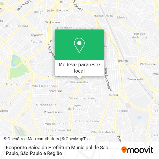 Ecoponto Saioá da Prefeitura Municipal de São Paulo mapa