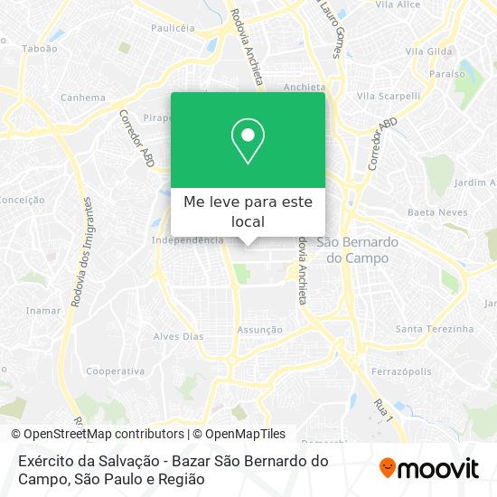 Exército da Salvação - Bazar São Bernardo do Campo mapa