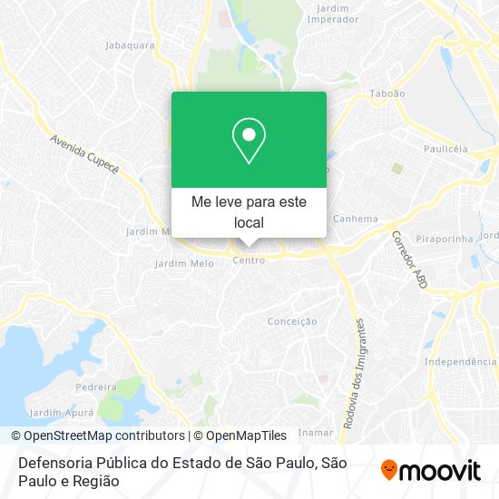 Defensoria Pública do Estado de São Paulo mapa