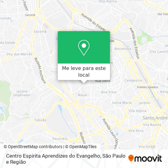 Centro Espirita Aprendizes do Evangelho mapa