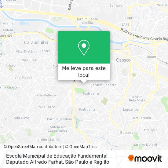 Escola Municipal de Educação Fundamental Deputado Alfredo Farhat mapa