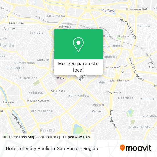 Hotel Intercity Paulista mapa