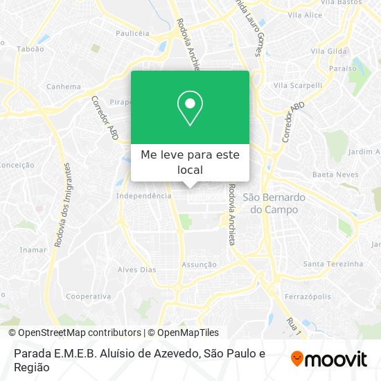 Parada E.M.E.B. Aluísio de Azevedo mapa