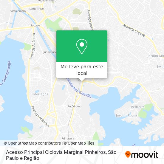 Acesso Principal Ciclovia Marginal Pinheiros mapa