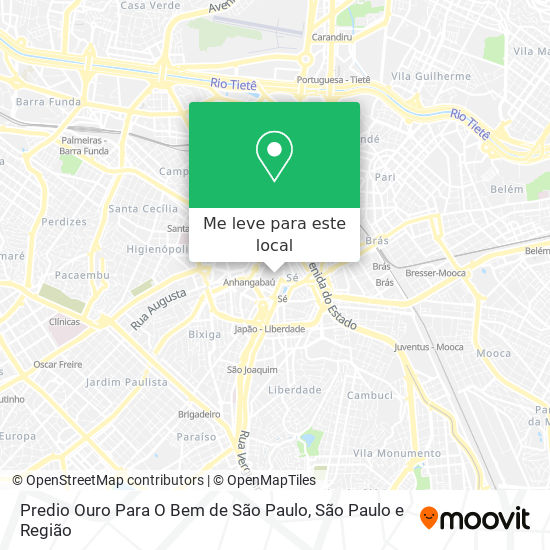Predio Ouro Para O Bem de São Paulo mapa