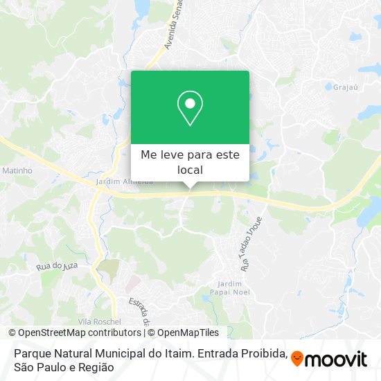 Parque Natural Municipal do Itaim. Entrada Proibida mapa