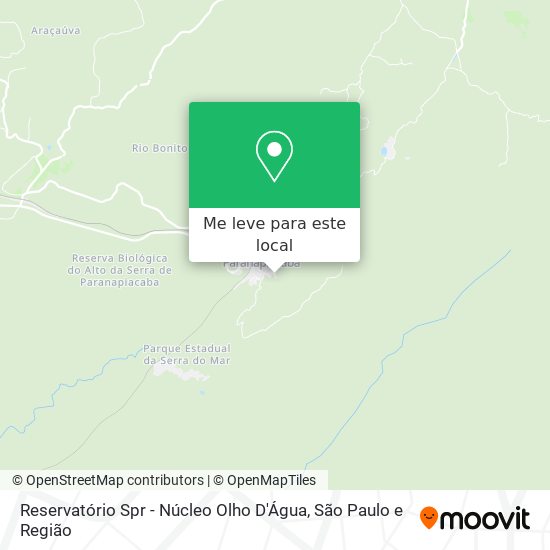 Reservatório Spr - Núcleo Olho D'Água mapa