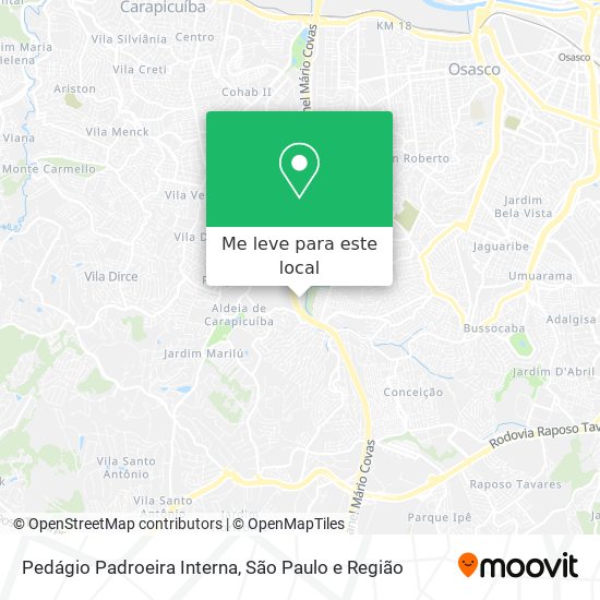 Pedágio Padroeira Interna mapa