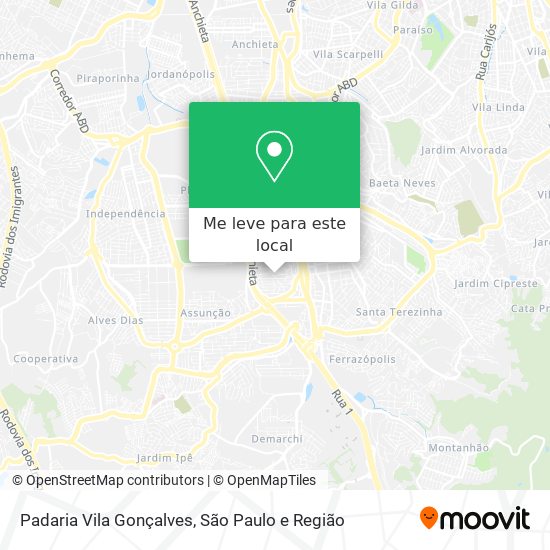 Padaria Vila Gonçalves mapa