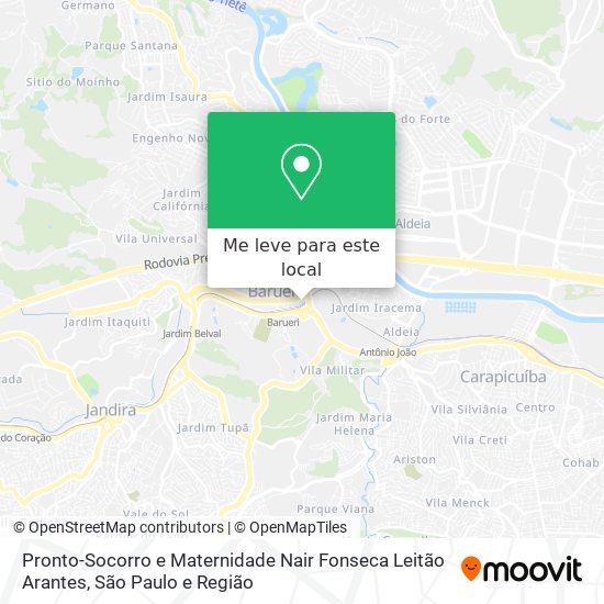 Pronto-Socorro e Maternidade Nair Fonseca Leitão Arantes mapa