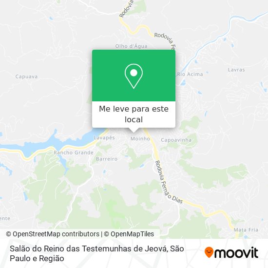 Salão do Reino das Testemunhas de Jeová mapa