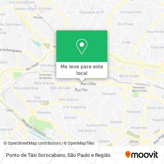Ponto de Táxi Sorocabano mapa