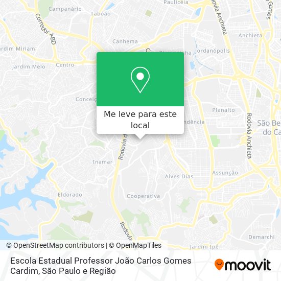 Escola Estadual Professor João Carlos Gomes Cardim mapa