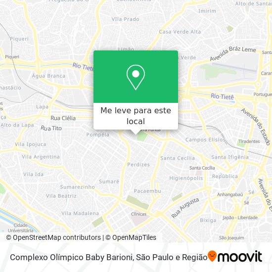 Complexo Olímpico Baby Barioni mapa