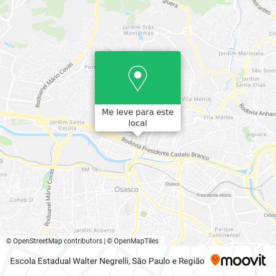 Escola Estadual Walter Negrelli mapa