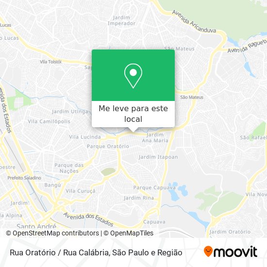Rua Oratório / Rua Calábria mapa