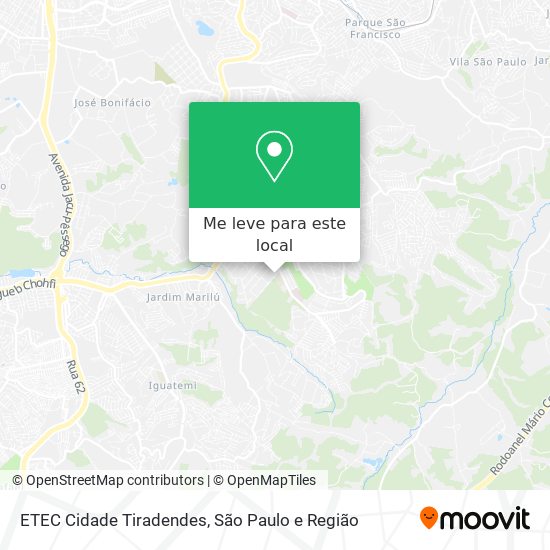 ETEC Cidade Tiradendes mapa