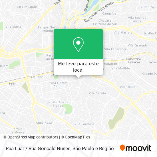 Rua Luar / Rua Gonçalo Nunes mapa