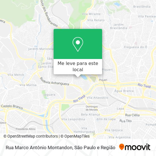 Rua Marco Antônio Montandon mapa