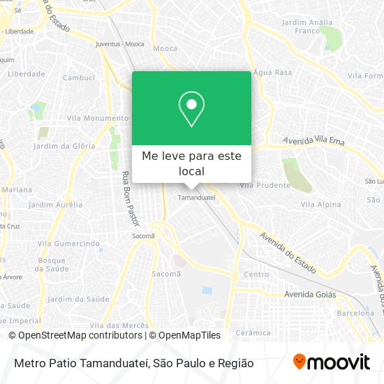 Metro Patio Tamanduateí mapa