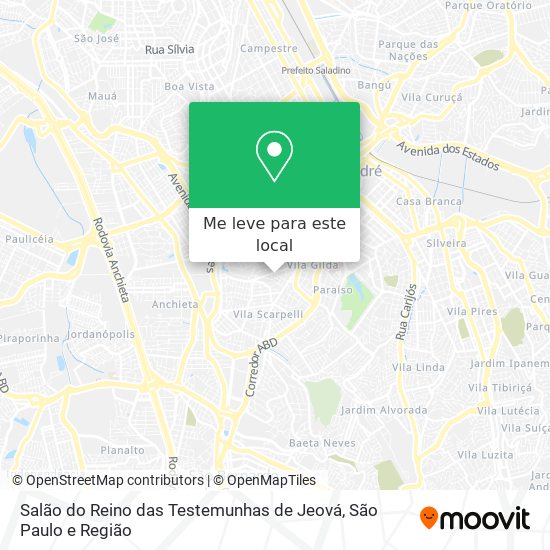 Salão do Reino das Testemunhas de Jeová mapa