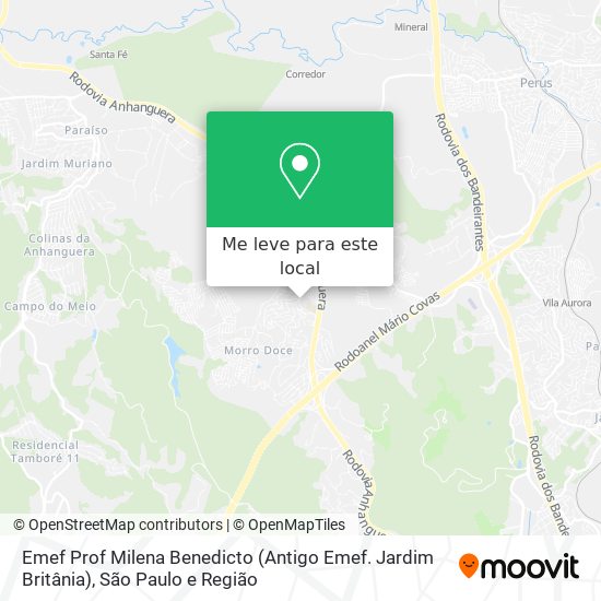 Emef Prof Milena Benedicto (Antigo Emef. Jardim Britânia) mapa