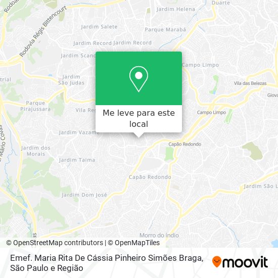 Emef. Maria Rita De Cássia Pinheiro Simões Braga mapa