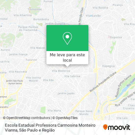 Escola Estadual Professora Carmosina Monteiro Vianna mapa