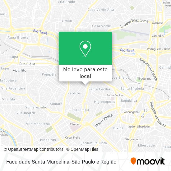 Faculdade Santa Marcelina mapa