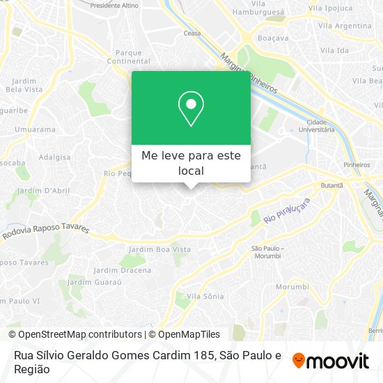 Rua Sílvio Geraldo Gomes Cardim 185 mapa