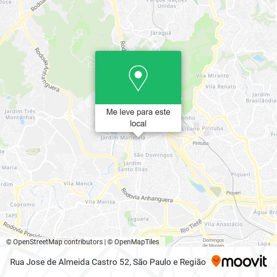 Rua Jose de Almeida Castro 52 mapa