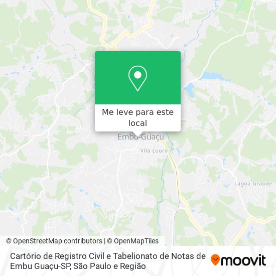 Cartório de Registro Civil e Tabelionato de Notas de Embu Guaçu-SP mapa