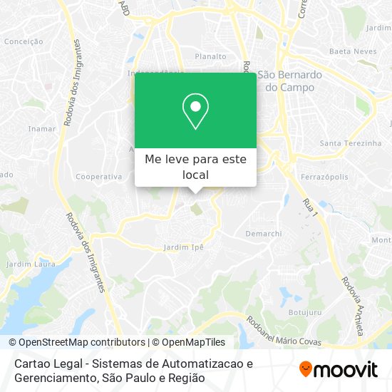 Cartao Legal - Sistemas de Automatizacao e Gerenciamento mapa