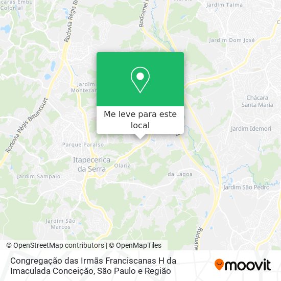 Congregação das Irmãs Franciscanas H da Imaculada Conceição mapa