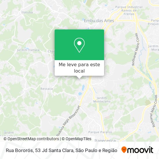 Rua Bororós, 53 Jd Santa Clara mapa
