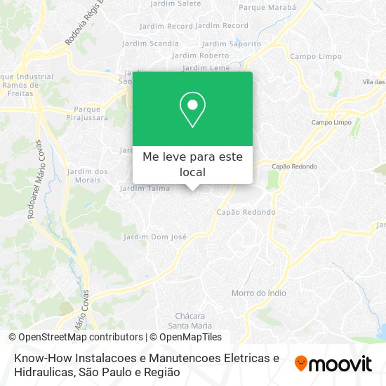 Know-How Instalacoes e Manutencoes Eletricas e Hidraulicas mapa