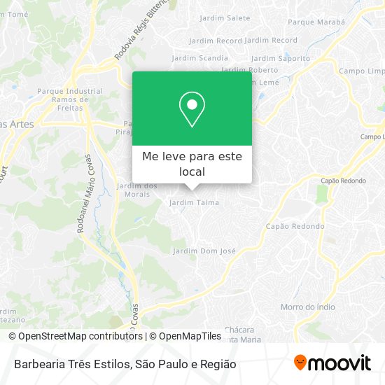 Barbearia Três Estilos mapa