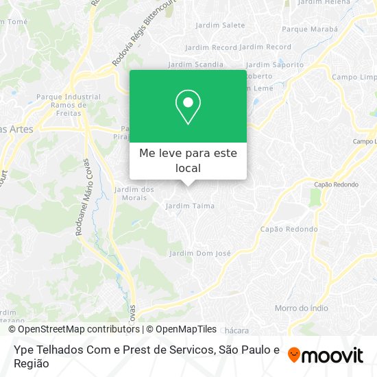 Ype Telhados Com e Prest de Servicos mapa