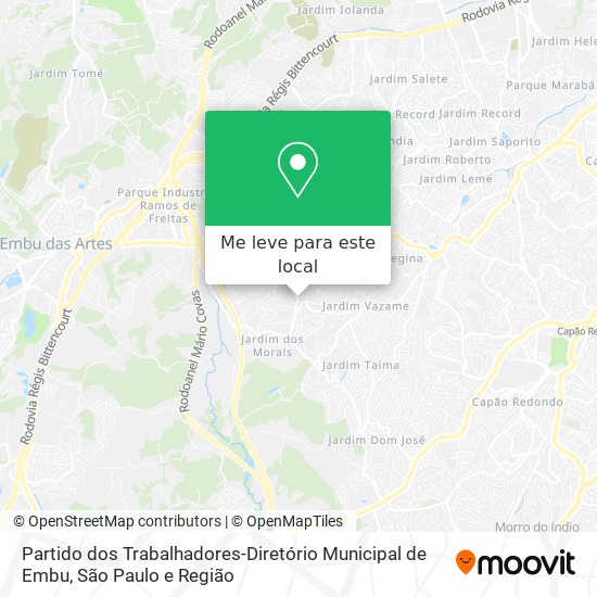 Partido dos Trabalhadores-Diretório Municipal de Embu mapa