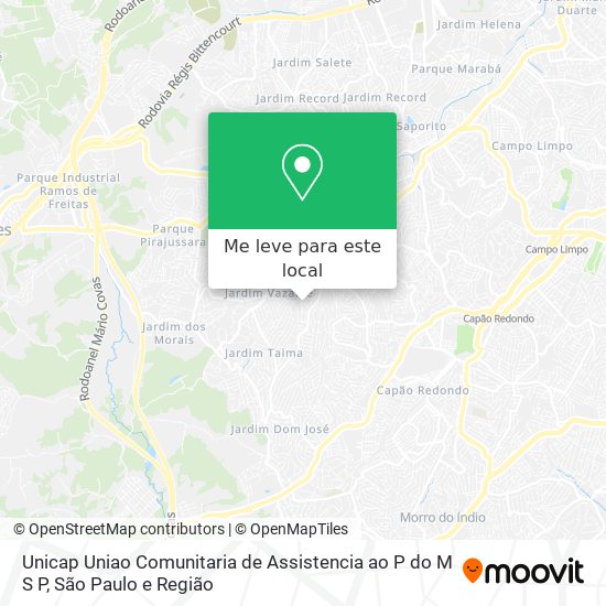 Unicap Uniao Comunitaria de Assistencia ao P do M S P mapa