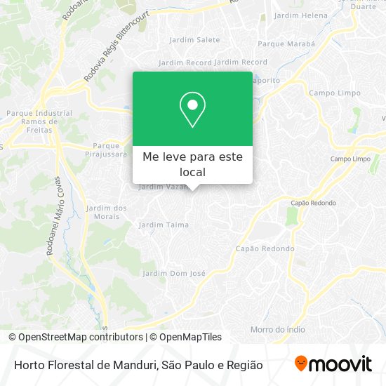 Horto Florestal de Manduri mapa