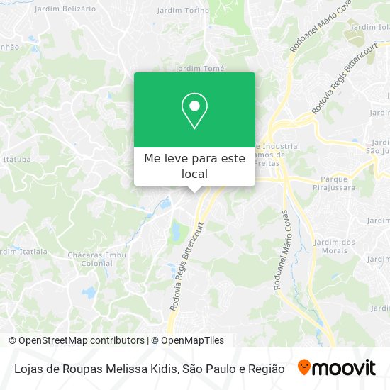 Lojas de Roupas Melissa Kidis mapa